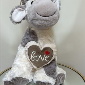 Plush Cow with Heart Accent